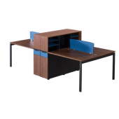 职员办公桌 二人工位 电脑桌 对桌带书架 D502-15双人办公位